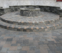 Country manor Wall Raised Patio Firepit